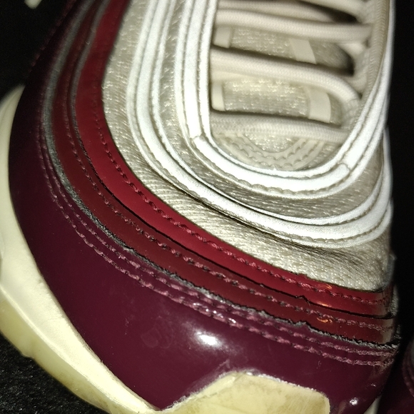 Nike Air Max 97 Maroon and Cream Sneakers - Picture 5 of 6